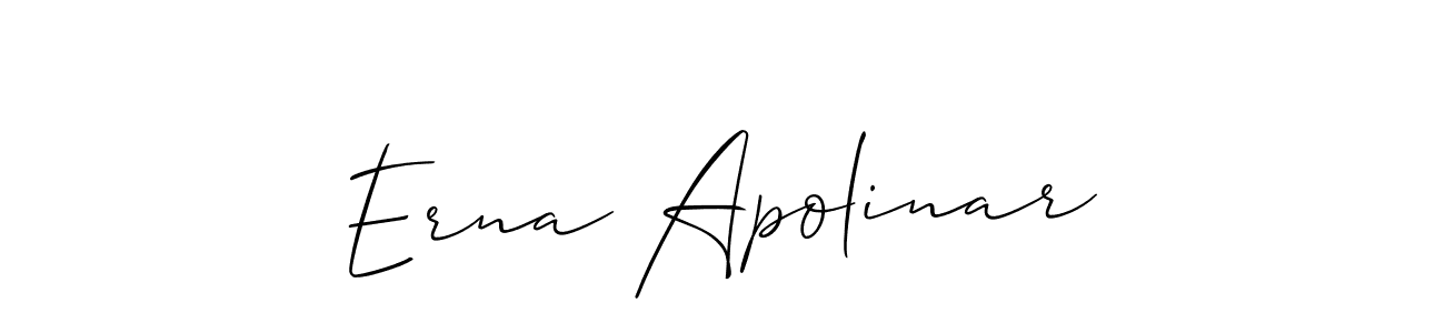 You should practise on your own different ways (Allison_Script) to write your name (Erna Apolinar) in signature. don't let someone else do it for you. Erna Apolinar signature style 2 images and pictures png