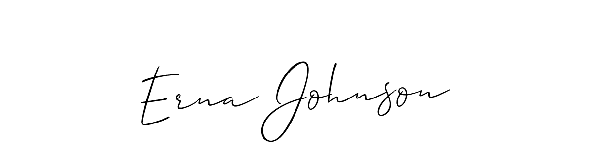 How to make Erna Johnson name signature. Use Allison_Script style for creating short signs online. This is the latest handwritten sign. Erna Johnson signature style 2 images and pictures png