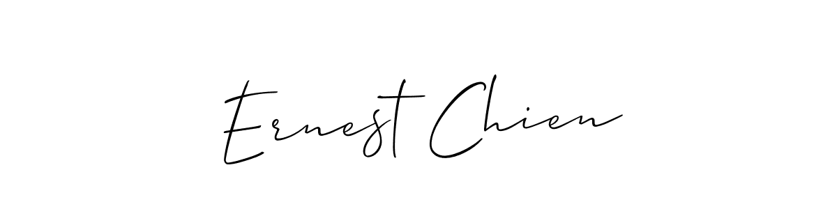 It looks lik you need a new signature style for name Ernest Chien. Design unique handwritten (Allison_Script) signature with our free signature maker in just a few clicks. Ernest Chien signature style 2 images and pictures png