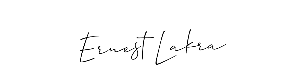 It looks lik you need a new signature style for name Ernest Lakra. Design unique handwritten (Allison_Script) signature with our free signature maker in just a few clicks. Ernest Lakra signature style 2 images and pictures png