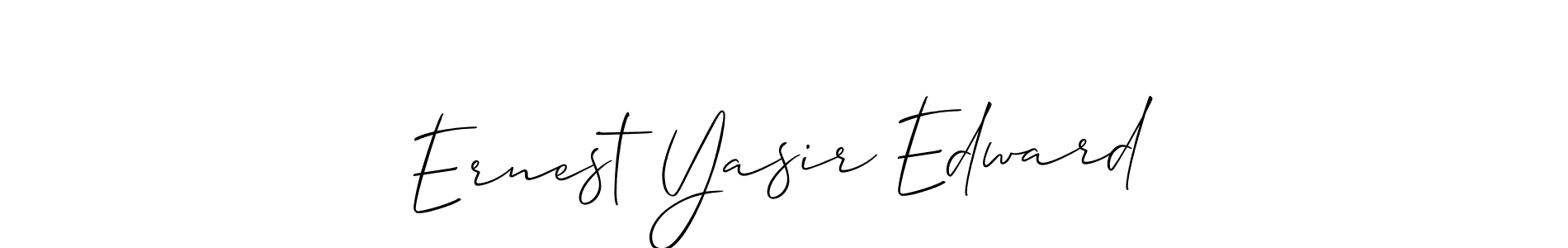 Make a beautiful signature design for name Ernest Yasir Edward. With this signature (Allison_Script) style, you can create a handwritten signature for free. Ernest Yasir Edward signature style 2 images and pictures png