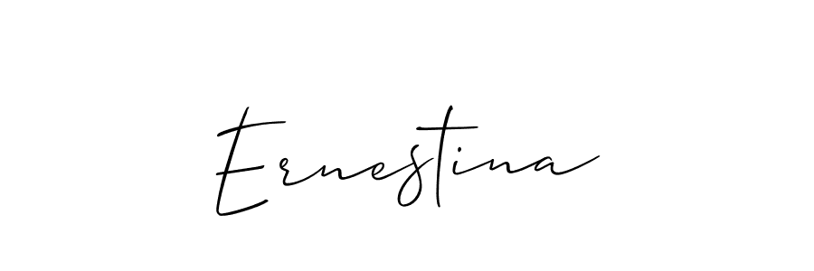 Create a beautiful signature design for name Ernestina. With this signature (Allison_Script) fonts, you can make a handwritten signature for free. Ernestina signature style 2 images and pictures png