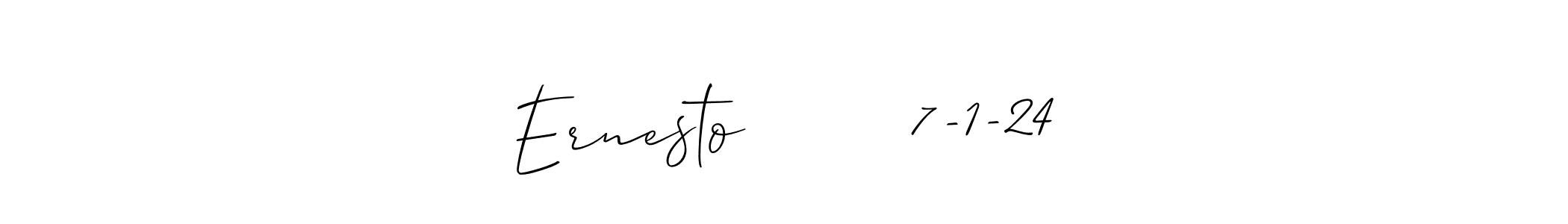 Create a beautiful signature design for name Ernesto        7-1-24. With this signature (Allison_Script) fonts, you can make a handwritten signature for free. Ernesto        7-1-24 signature style 2 images and pictures png