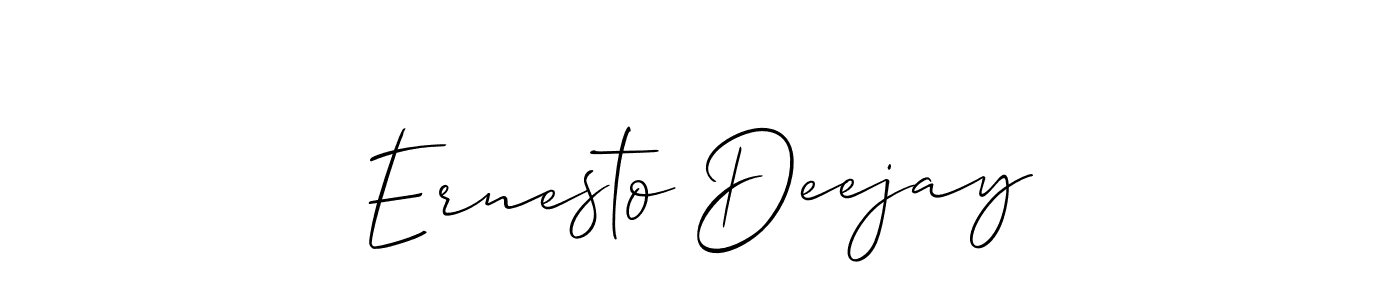 Use a signature maker to create a handwritten signature online. With this signature software, you can design (Allison_Script) your own signature for name Ernesto Deejay. Ernesto Deejay signature style 2 images and pictures png