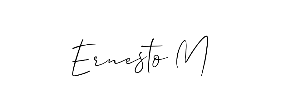 How to make Ernesto M name signature. Use Allison_Script style for creating short signs online. This is the latest handwritten sign. Ernesto M signature style 2 images and pictures png