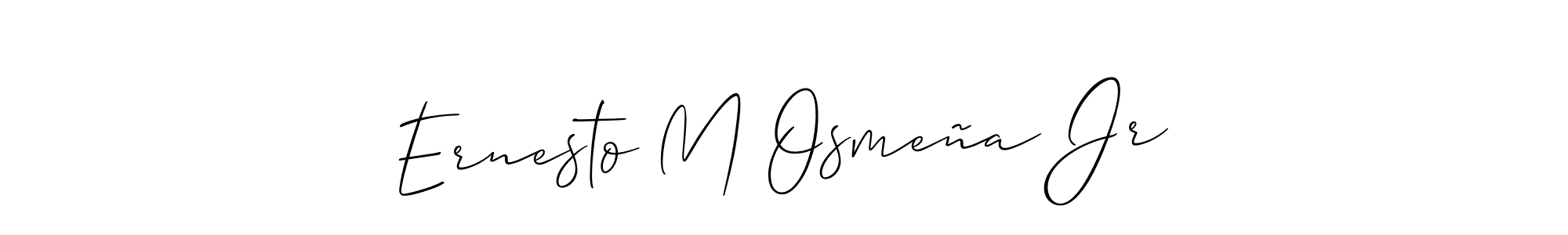 The best way (Allison_Script) to make a short signature is to pick only two or three words in your name. The name Ernesto M Osmeña Jr include a total of six letters. For converting this name. Ernesto M Osmeña Jr signature style 2 images and pictures png