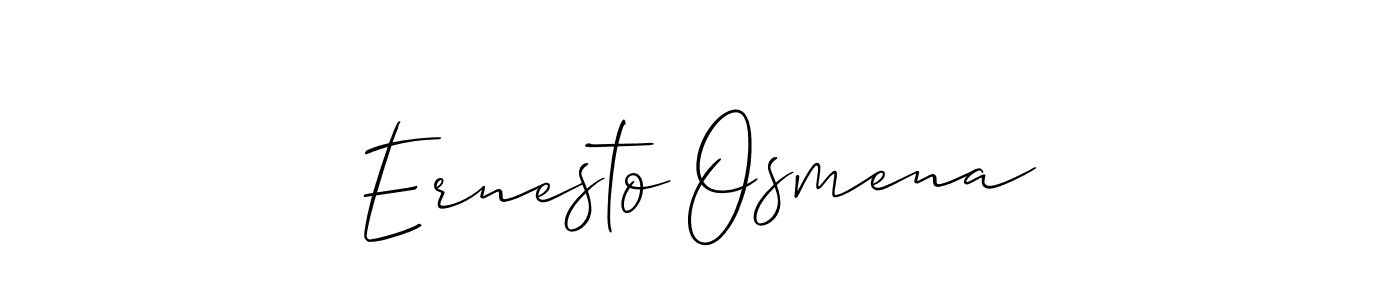 How to make Ernesto Osmena name signature. Use Allison_Script style for creating short signs online. This is the latest handwritten sign. Ernesto Osmena signature style 2 images and pictures png