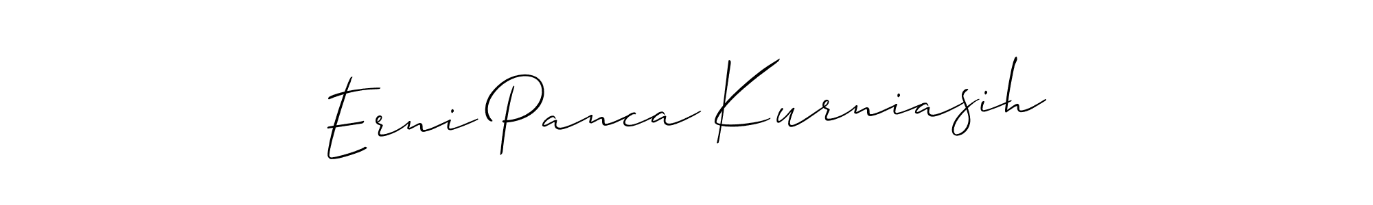It looks lik you need a new signature style for name Erni Panca Kurniasih. Design unique handwritten (Allison_Script) signature with our free signature maker in just a few clicks. Erni Panca Kurniasih signature style 2 images and pictures png