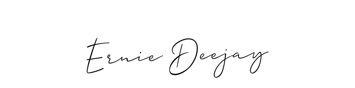 How to make Ernie Deejay name signature. Use Allison_Script style for creating short signs online. This is the latest handwritten sign. Ernie Deejay signature style 2 images and pictures png