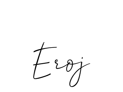 The best way (Allison_Script) to make a short signature is to pick only two or three words in your name. The name Eroj include a total of six letters. For converting this name. Eroj signature style 2 images and pictures png