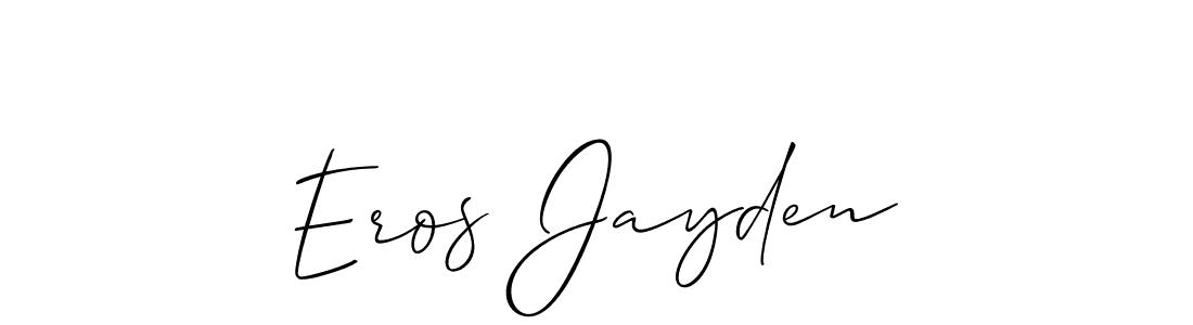 Make a beautiful signature design for name Eros Jayden. With this signature (Allison_Script) style, you can create a handwritten signature for free. Eros Jayden signature style 2 images and pictures png