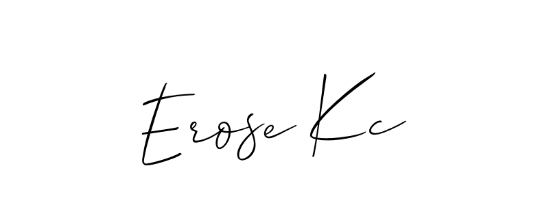 if you are searching for the best signature style for your name Erose Kc. so please give up your signature search. here we have designed multiple signature styles  using Allison_Script. Erose Kc signature style 2 images and pictures png