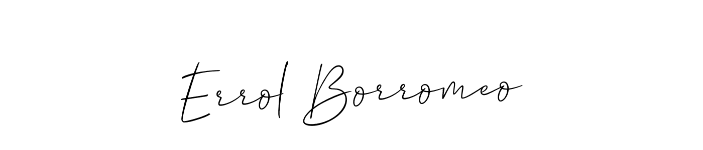 How to make Errol Borromeo name signature. Use Allison_Script style for creating short signs online. This is the latest handwritten sign. Errol Borromeo signature style 2 images and pictures png