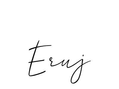 Make a beautiful signature design for name Eruj. With this signature (Allison_Script) style, you can create a handwritten signature for free. Eruj signature style 2 images and pictures png