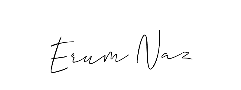 Make a beautiful signature design for name Erum Naz. With this signature (Allison_Script) style, you can create a handwritten signature for free. Erum Naz signature style 2 images and pictures png