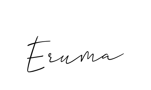 Use a signature maker to create a handwritten signature online. With this signature software, you can design (Allison_Script) your own signature for name Eruma. Eruma signature style 2 images and pictures png