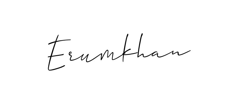 Create a beautiful signature design for name Erumkhan. With this signature (Allison_Script) fonts, you can make a handwritten signature for free. Erumkhan signature style 2 images and pictures png