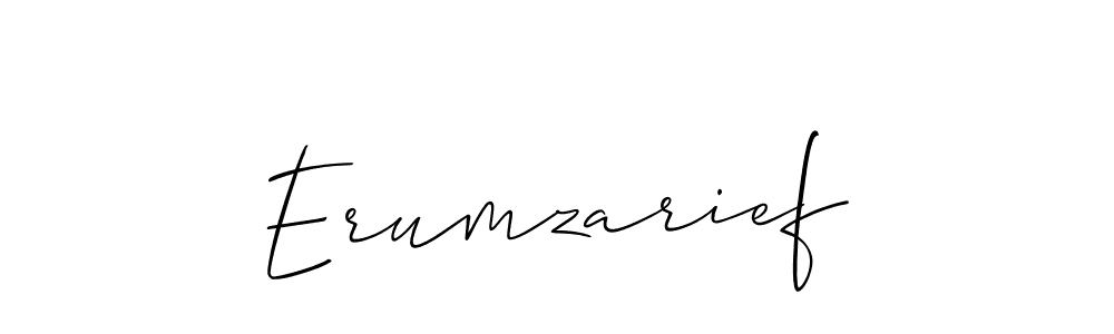 Create a beautiful signature design for name Erumzarief. With this signature (Allison_Script) fonts, you can make a handwritten signature for free. Erumzarief signature style 2 images and pictures png