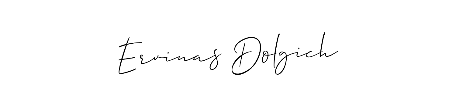 How to make Ervinas Dolgich signature? Allison_Script is a professional autograph style. Create handwritten signature for Ervinas Dolgich name. Ervinas Dolgich signature style 2 images and pictures png