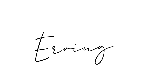 Erving stylish signature style. Best Handwritten Sign (Allison_Script) for my name. Handwritten Signature Collection Ideas for my name Erving. Erving signature style 2 images and pictures png
