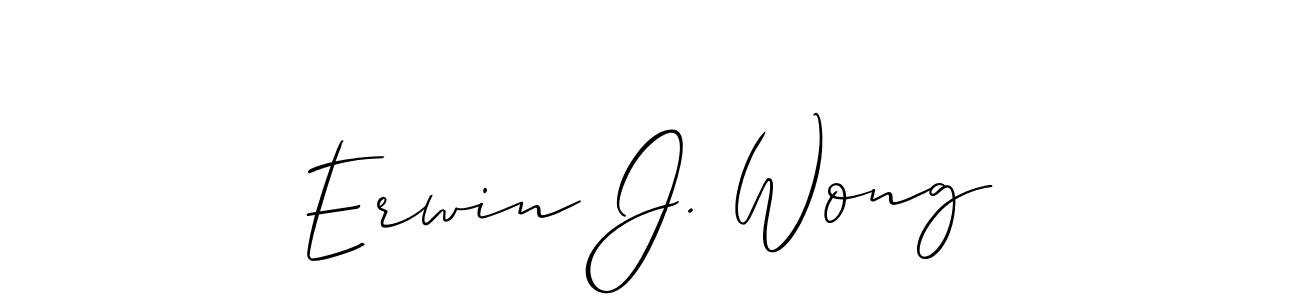 Create a beautiful signature design for name Erwin J. Wong. With this signature (Allison_Script) fonts, you can make a handwritten signature for free. Erwin J. Wong signature style 2 images and pictures png