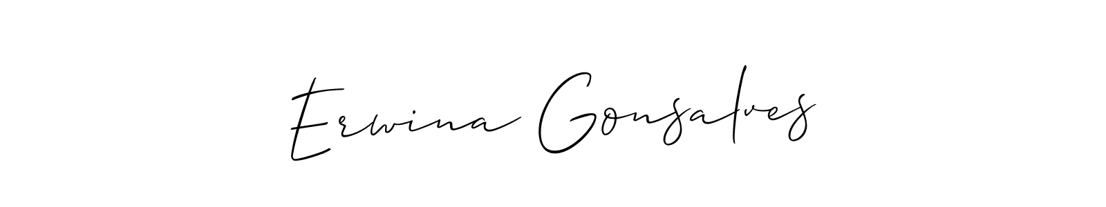 How to make Erwina Gonsalves name signature. Use Allison_Script style for creating short signs online. This is the latest handwritten sign. Erwina Gonsalves signature style 2 images and pictures png
