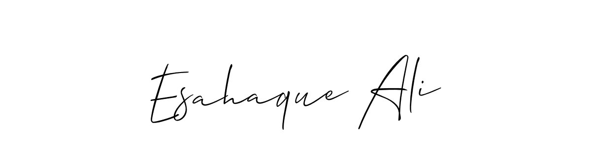 Use a signature maker to create a handwritten signature online. With this signature software, you can design (Allison_Script) your own signature for name Esahaque Ali. Esahaque Ali signature style 2 images and pictures png