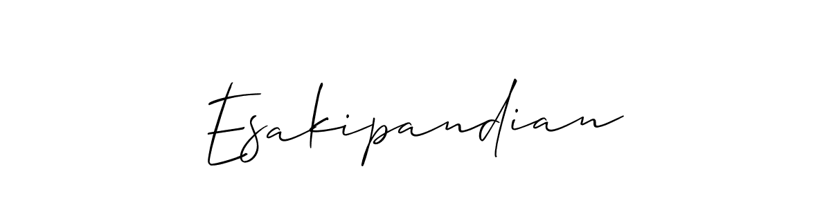 Use a signature maker to create a handwritten signature online. With this signature software, you can design (Allison_Script) your own signature for name Esakipandian. Esakipandian signature style 2 images and pictures png