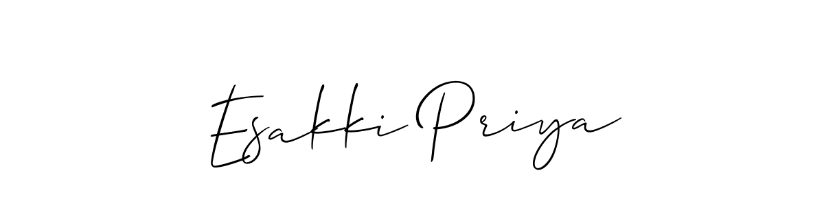 Create a beautiful signature design for name Esakki Priya. With this signature (Allison_Script) fonts, you can make a handwritten signature for free. Esakki Priya signature style 2 images and pictures png
