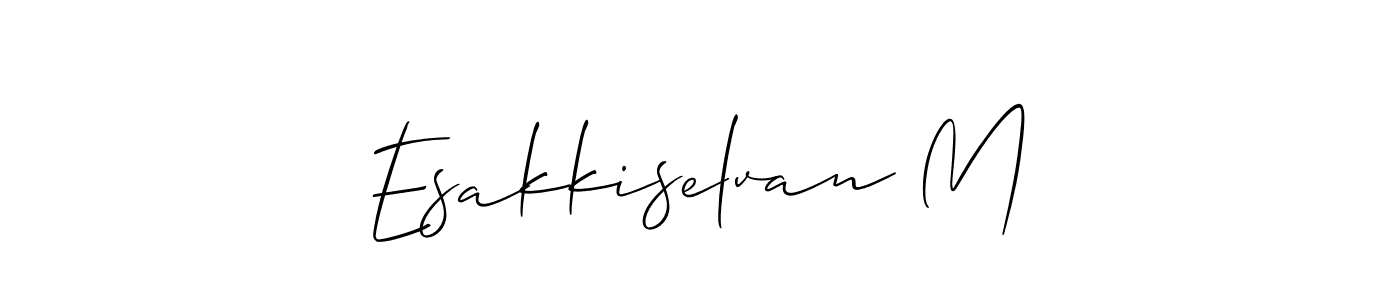 if you are searching for the best signature style for your name Esakkiselvan M. so please give up your signature search. here we have designed multiple signature styles  using Allison_Script. Esakkiselvan M signature style 2 images and pictures png