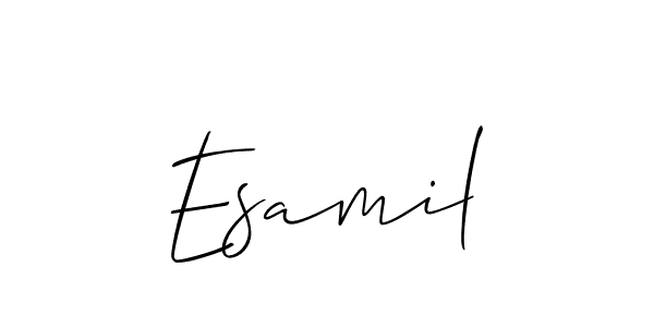 Similarly Allison_Script is the best handwritten signature design. Signature creator online .You can use it as an online autograph creator for name Esamil. Esamil signature style 2 images and pictures png