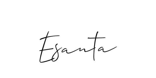 Make a beautiful signature design for name Esanta. With this signature (Allison_Script) style, you can create a handwritten signature for free. Esanta signature style 2 images and pictures png