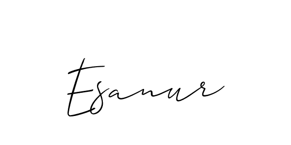 Make a beautiful signature design for name Esanur. With this signature (Allison_Script) style, you can create a handwritten signature for free. Esanur signature style 2 images and pictures png