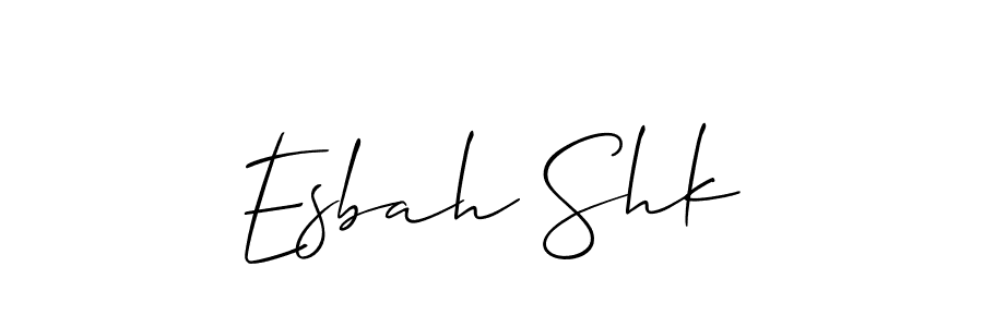 Design your own signature with our free online signature maker. With this signature software, you can create a handwritten (Allison_Script) signature for name Esbah Shk. Esbah Shk signature style 2 images and pictures png