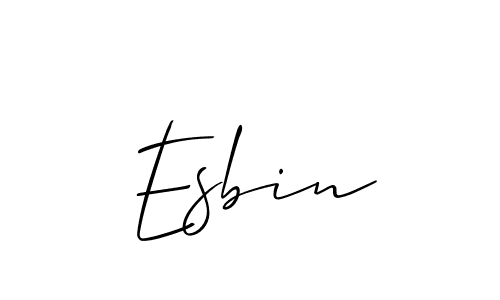 Esbin stylish signature style. Best Handwritten Sign (Allison_Script) for my name. Handwritten Signature Collection Ideas for my name Esbin. Esbin signature style 2 images and pictures png