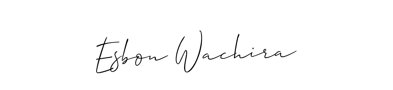 How to make Esbon Wachira signature? Allison_Script is a professional autograph style. Create handwritten signature for Esbon Wachira name. Esbon Wachira signature style 2 images and pictures png