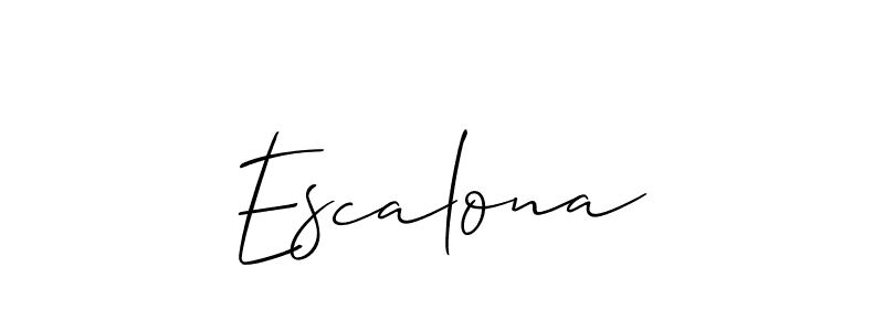 Use a signature maker to create a handwritten signature online. With this signature software, you can design (Allison_Script) your own signature for name Escalona. Escalona signature style 2 images and pictures png