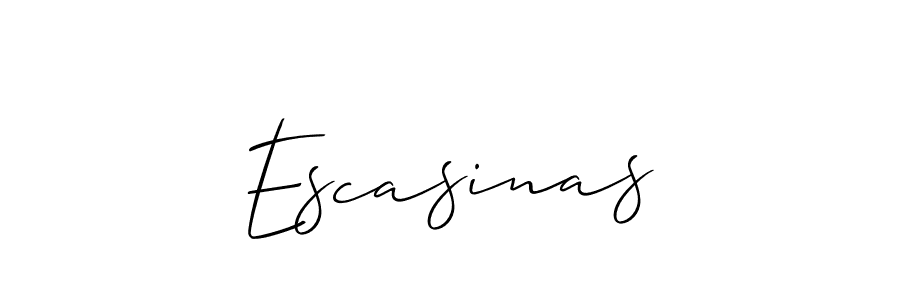 Create a beautiful signature design for name Escasinas. With this signature (Allison_Script) fonts, you can make a handwritten signature for free. Escasinas signature style 2 images and pictures png