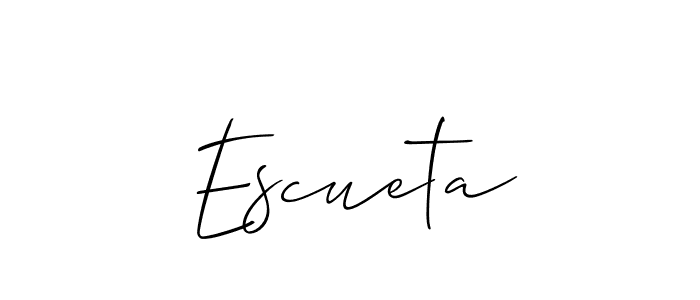 It looks lik you need a new signature style for name Escueta. Design unique handwritten (Allison_Script) signature with our free signature maker in just a few clicks. Escueta signature style 2 images and pictures png