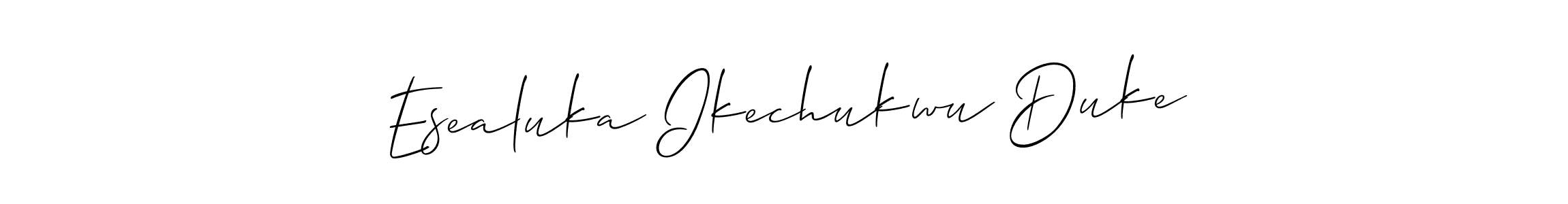 Design your own signature with our free online signature maker. With this signature software, you can create a handwritten (Allison_Script) signature for name Esealuka Ikechukwu Duke. Esealuka Ikechukwu Duke signature style 2 images and pictures png