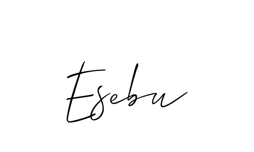 Use a signature maker to create a handwritten signature online. With this signature software, you can design (Allison_Script) your own signature for name Esebu. Esebu signature style 2 images and pictures png