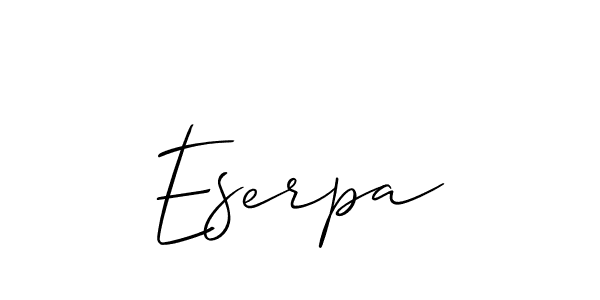 Design your own signature with our free online signature maker. With this signature software, you can create a handwritten (Allison_Script) signature for name Eserpa. Eserpa signature style 2 images and pictures png