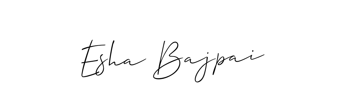 This is the best signature style for the Esha Bajpai name. Also you like these signature font (Allison_Script). Mix name signature. Esha Bajpai signature style 2 images and pictures png