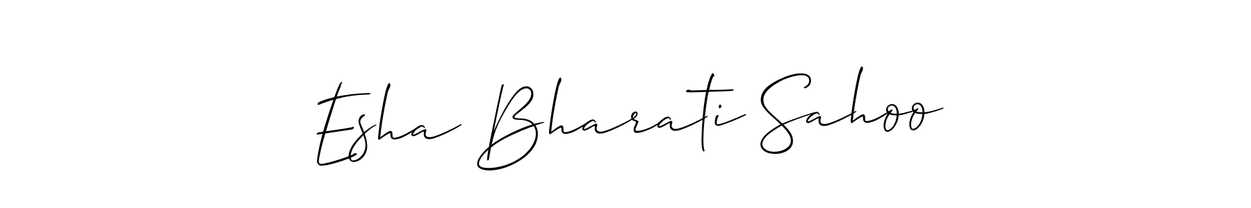 Make a beautiful signature design for name Esha Bharati Sahoo. With this signature (Allison_Script) style, you can create a handwritten signature for free. Esha Bharati Sahoo signature style 2 images and pictures png
