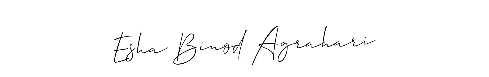 Design your own signature with our free online signature maker. With this signature software, you can create a handwritten (Allison_Script) signature for name Esha Binod Agrahari. Esha Binod Agrahari signature style 2 images and pictures png