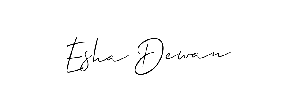 Make a beautiful signature design for name Esha Dewan. With this signature (Allison_Script) style, you can create a handwritten signature for free. Esha Dewan signature style 2 images and pictures png