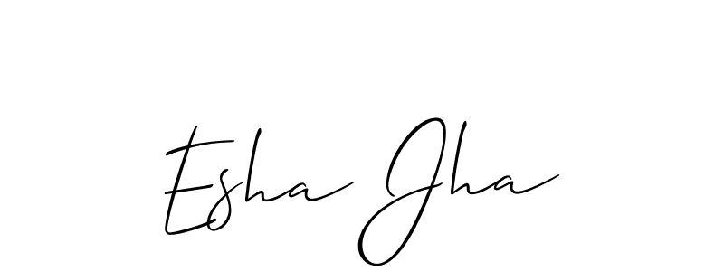 Make a beautiful signature design for name Esha Jha. With this signature (Allison_Script) style, you can create a handwritten signature for free. Esha Jha signature style 2 images and pictures png