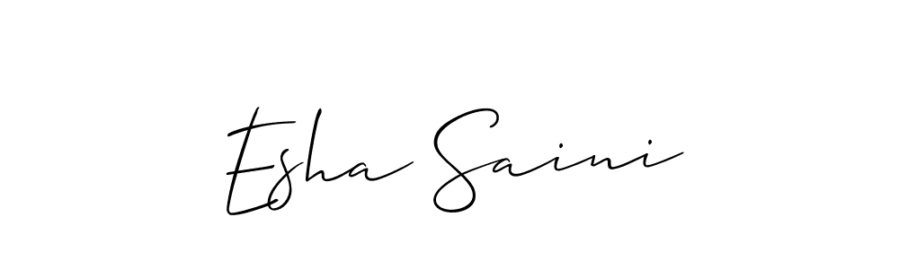 Make a beautiful signature design for name Esha Saini. With this signature (Allison_Script) style, you can create a handwritten signature for free. Esha Saini signature style 2 images and pictures png