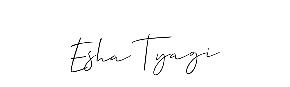 Esha Tyagi stylish signature style. Best Handwritten Sign (Allison_Script) for my name. Handwritten Signature Collection Ideas for my name Esha Tyagi. Esha Tyagi signature style 2 images and pictures png