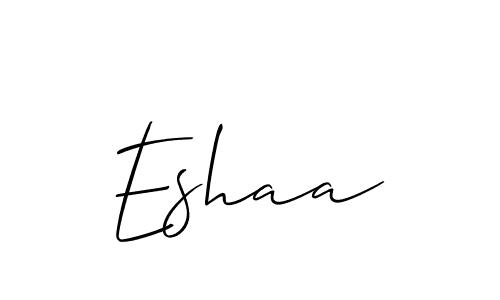 Design your own signature with our free online signature maker. With this signature software, you can create a handwritten (Allison_Script) signature for name Eshaa. Eshaa signature style 2 images and pictures png